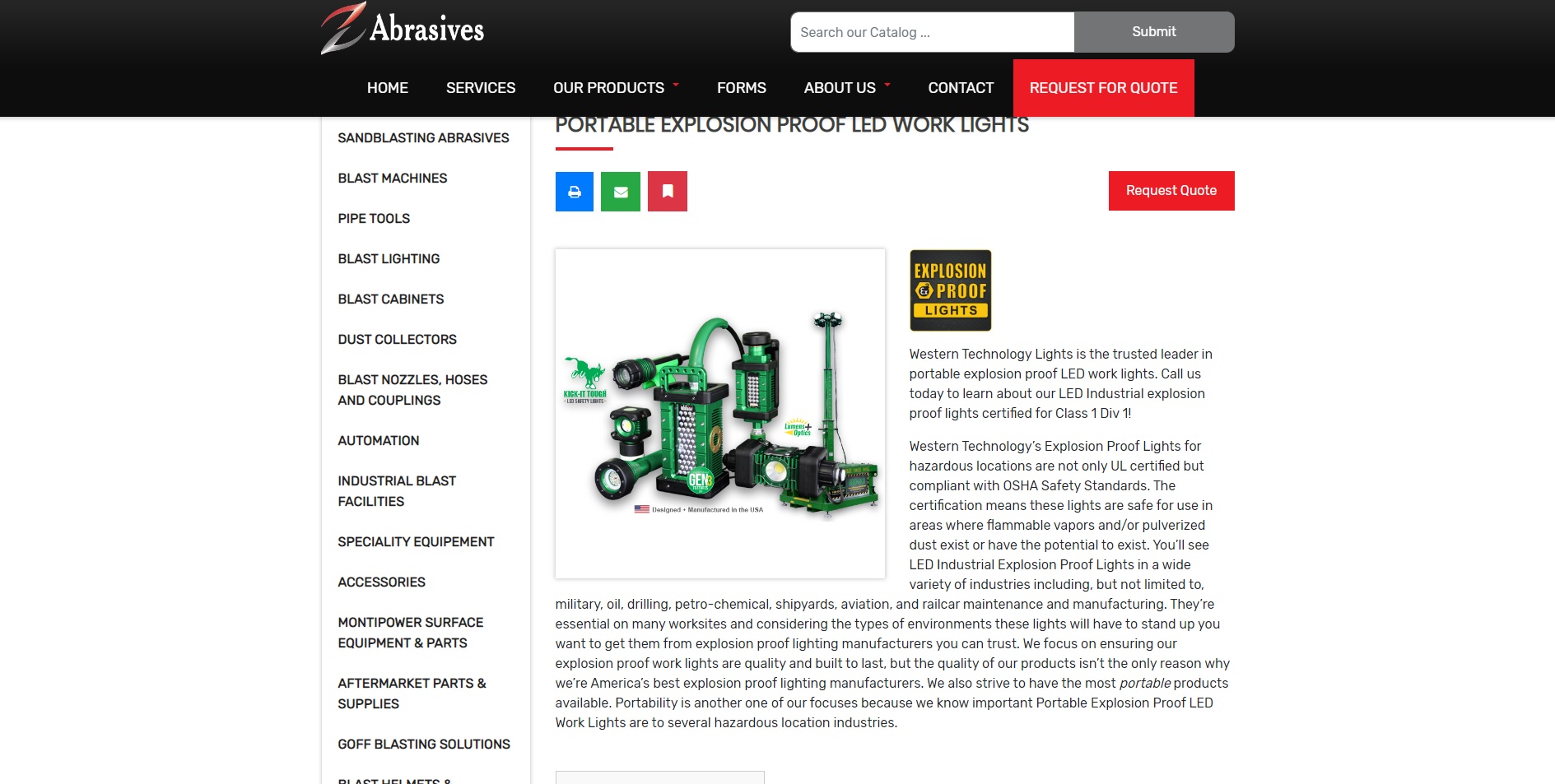 industrial website catalog and marketing