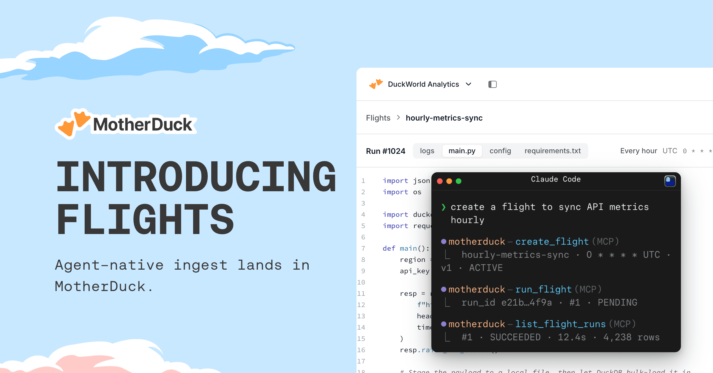 Introducing Flights: Agent-Native Ingest in MotherDuck